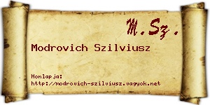 Modrovich Szilviusz névjegykártya